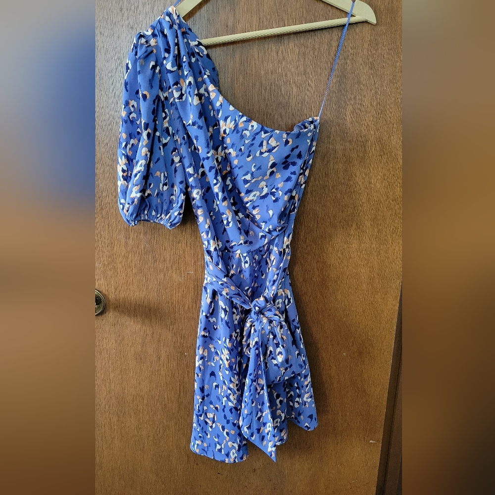 One Shoulder Nine West Print Pattern Dress